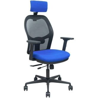 Piqueras y Crespo Piqueras Y Crespo - Silla Jorquera Traslack Malla Negra Asiento Bali Azul Brazos 2d Cabecero Regulable