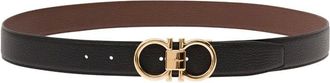 Ferragamo Accessoires, Heren, Zwart, 100 CM, Leer, Reversible Adjustable Gancini Riem