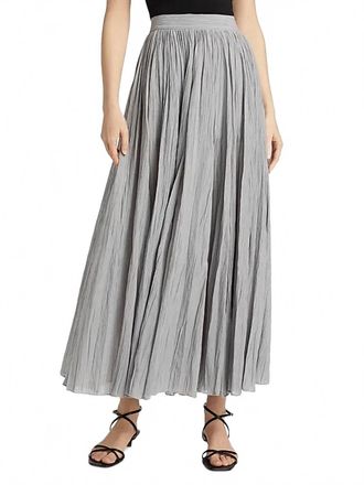 Toteme Crinkled Plisse Maxi Skirt In Pale Grey