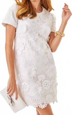 Lilly Pulitzer Malena Lace Dress In Resort White Passion Flower 3D Lace