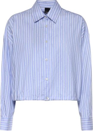 Pinko Gestreept Shirt - Dames - Overhemden - Blauw - L - Katoen - Overhemden