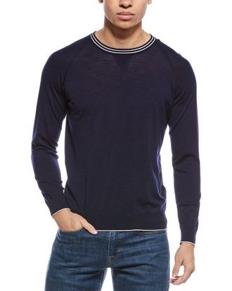 Eleventy Wool Round Neck Raglan Sweater