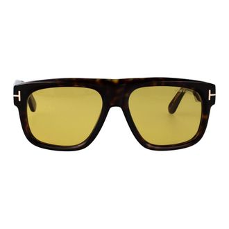 Tom Ford Icon Geometric Sunglasses - male - Tom Ford - Sunglasses - Brown - 56 MM - Accessories