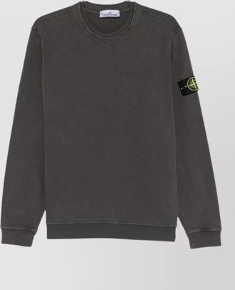 Stone Island logo cotton crewneck sweatshirt long sleeves