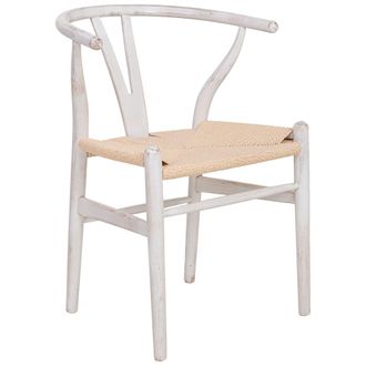 Wanderlust Deco Silla De Madera Y Asiento De Cuerda Beige 50x41x44/77h Cm
