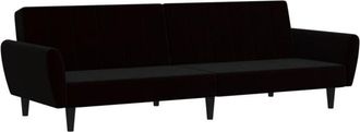 vidaXL Sofá cama de 2 plazas terciopelo negro vidaXL