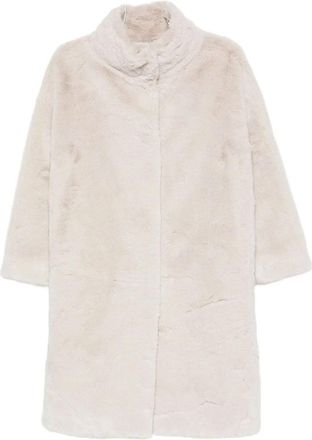 Herno Beaver-Effect Faux Fur Coat - Dames - Mantel - Beige - L - Jassen