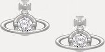 Vivienne Westwood Nano Solitaire Earrings Silver Cubic Zirconia Women