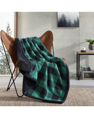 Eddie Bauer Cabin Plaid 100% Cotton Flannel-Reversible Throw Blanket