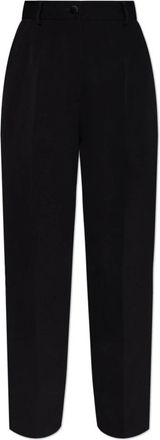 Dolce & Gabbana Wollen geplooide broek - Dames - Chinos - Zwart - S - Wol - Broeken
