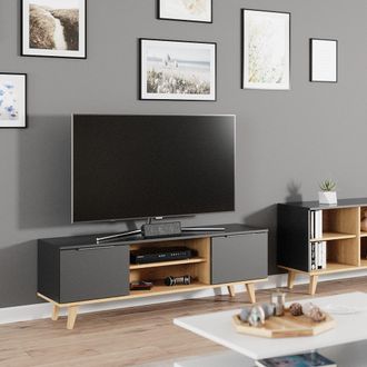 Vicco Mueble Bajo Para Tv Nautica, Antracita, 138 X 49 Cm
