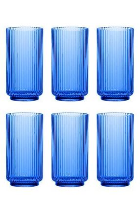 TarHong Set of 6 Shatterproof Mesa Jumbo Drinking Glasses in Blue at Nordstrom Rack