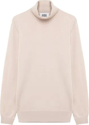 Alpha Studio Jersey de Cuello Alto Minimalista - Knitwear - Hombre - Beige - L