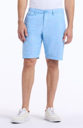 Robert Graham Dixton Cotton & Linen Shorts in Blue at Nordstrom, Size 36