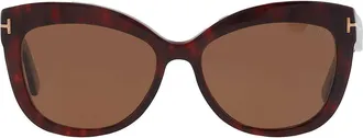 Tom Ford Alistair Polarized Brown Cat Eye Ladies Sunglasses FT0524 54H 56