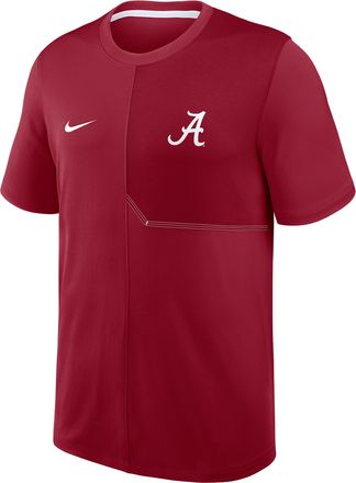 Nike Alabama Sideline Coach Nike Mens Dri-FIT College Top in Red | 03B299MIABN-GQK