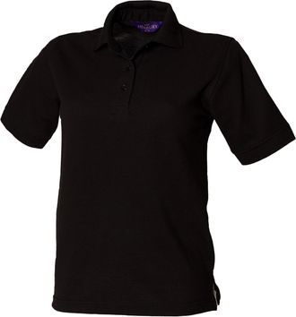 Henbury Womens/Ladies 65/35 Polo Shirt (3XL) (Black)
