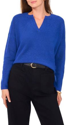 Vince Camuto Drop Shoulder V-Neck Sweater in Deep Royal Blue at Nordstrom, Size X-Small