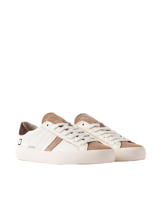 D.A.T.E. Leather and Suede Low-Top Sneaker - White
