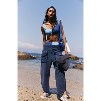 Free People FP Movement Timko Cotton Blend Crop Pants in Midnight Navy at Nordstrom Rack, Size Medium