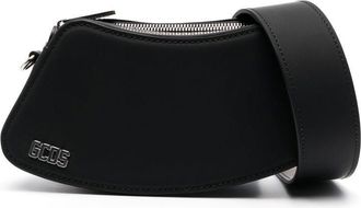 GCDS logo-lettering shoulder bag - women - Calf Leather/Viscose - One Size - Black