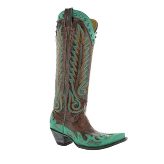 Old Gringo Womens Nevada Heavier Brass Western Boot In Brown/teal
