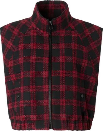 Pinko Handela Plaid Zip-Up Vest - Dames - Bodywarmers - Veelkleurig - XS - Wol - Jassen