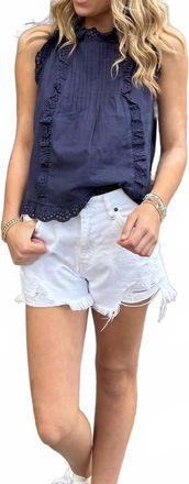 Kancan Distressed Denim Shorts In White