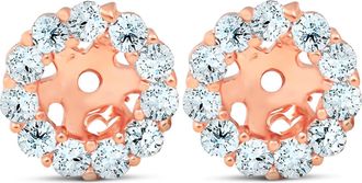Pompeii3 3/8ct Halo Diamond Earring Jackets 14K Rose Gold (4mm)