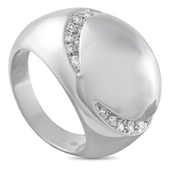 Bulgari 18K White Gold Diamond Dome Ring BV16-040826