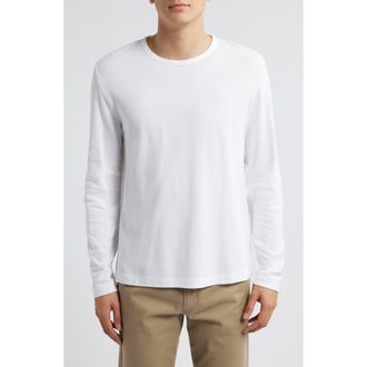 Vince Pima Cotton Piqu&eacute; Long Sleeve T-Shirt in Optic White at Nordstrom, Size Xx-Large