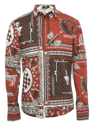 Versus Katoenen overhemd met print - Rood