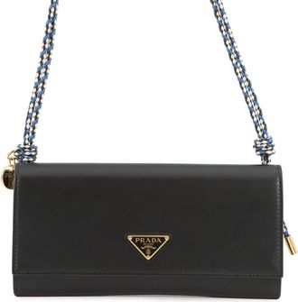 Prada Black Leather Chain/Shoulder Wallet (Pre-Owned)