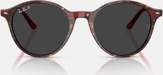 Ray-Ban Bernard Phantos - Occhiali da sole rossi fantasia sfumati trasparente con lenti nere polarizzate-Rosso