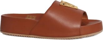 Via Roma 15 Leren sandalen met V-detail - Bruin