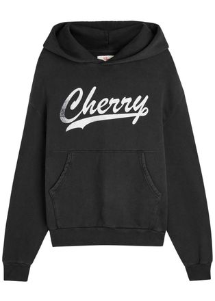 Cherry Los Angeles Logo-print Hooded Cotton Sweatshirt - Black - Xxl