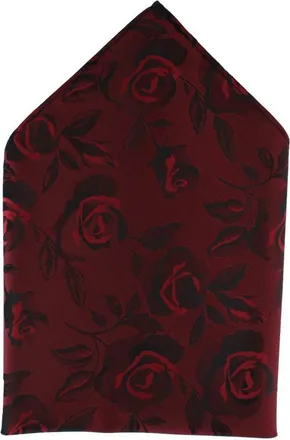 Ascentix Rose Print Tone on Tone Pocket Square in Red at Nordstrom