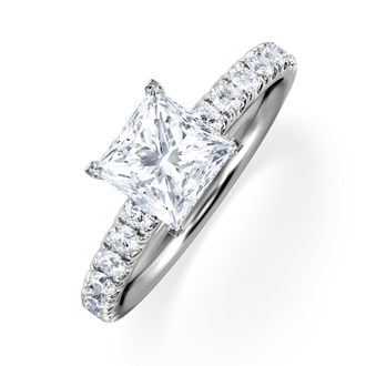 The Diamond Store Katerina GIA Princess Diamond Engagement Ring Platinum 1.50ct G/SI2