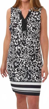 Esqualo Sleeveless Midi Dress In Black/white