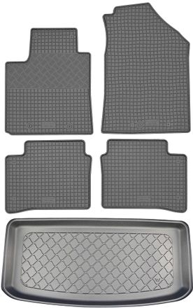 OEM Hyundai I10 Iii Hatchback (5 Puertas) A Partir De Febrero De 2020 Set - Alfombrillas De Goma Para Coche + Alfombrilla Para Maletero