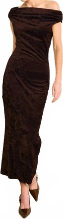 Line & Dot Brylie Velvet Maxi Dress In Dark Brown