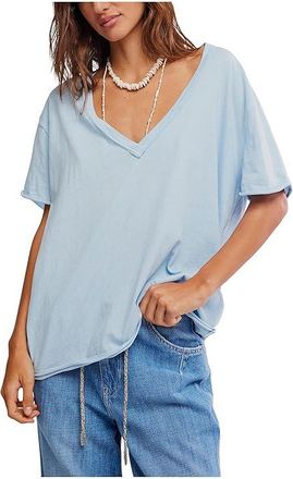 Free People Nina T-Shirts V Womens Clothing Dew Shine : LG (Womens 12-14), Cotton