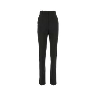 Alexander McQueen Wool Cigarette Pant - Dames - Slim Fit Broeken - Zwart - S - Wol - Broeken