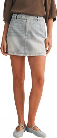 Mustard Seed Denim Mini Skort In Light Wash