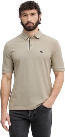 A|X Armani Exchange Klassiek Poloshirt - Heren - Polos - Beige - L - Katoen - Tops