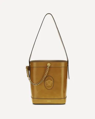 Versace Small leather Pivot Bucket Bag Female UNI