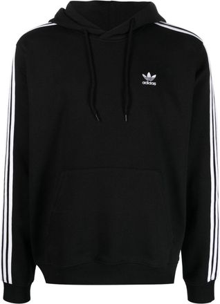 adidas trefoil-logo drawstring cotton hoodie - men - Cotton/Cotton/Recycled Polyester - S - Black