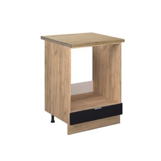 Vicco Armario Para Horno Empotrado Fame-line, Rayas Negras, 60 Cm, Et Roble