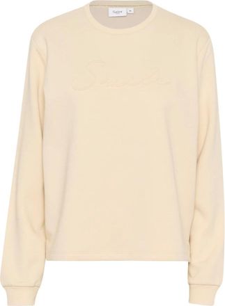 Saint Tropez Hoodies & sweatvesten, Dames, Beige, 2Xl, Katoen, Lyonasz Sweatshirt Fog
