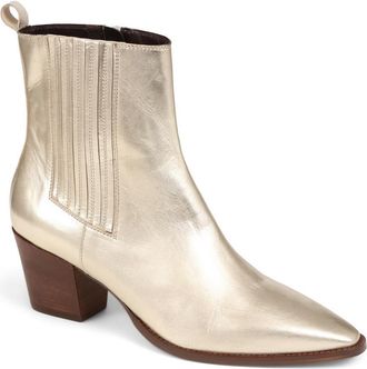 Jones Bootmaker Womens Lizia Heeled Leather Ankle Boots - Gold - Size UK 4
